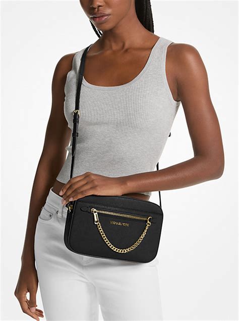 michael kors large jet set east west saffiano crossbody|jet set saffiano leather crossbody.